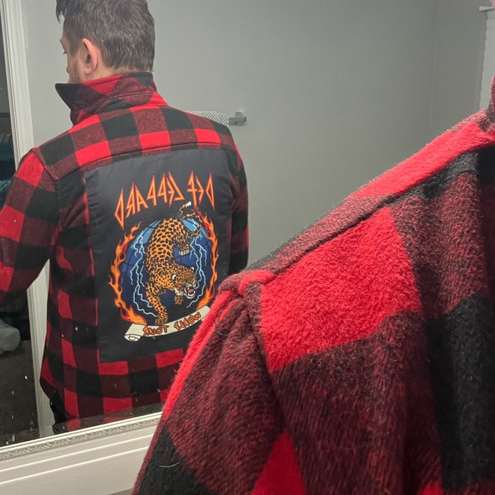Def Leopard Soft Red and Black Plaid Shirt